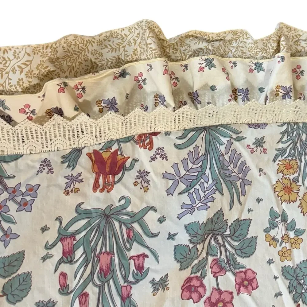 Martex Liberty of London Floral Twin Flat Sheet Ruffle Top Combed Cotton Cottage